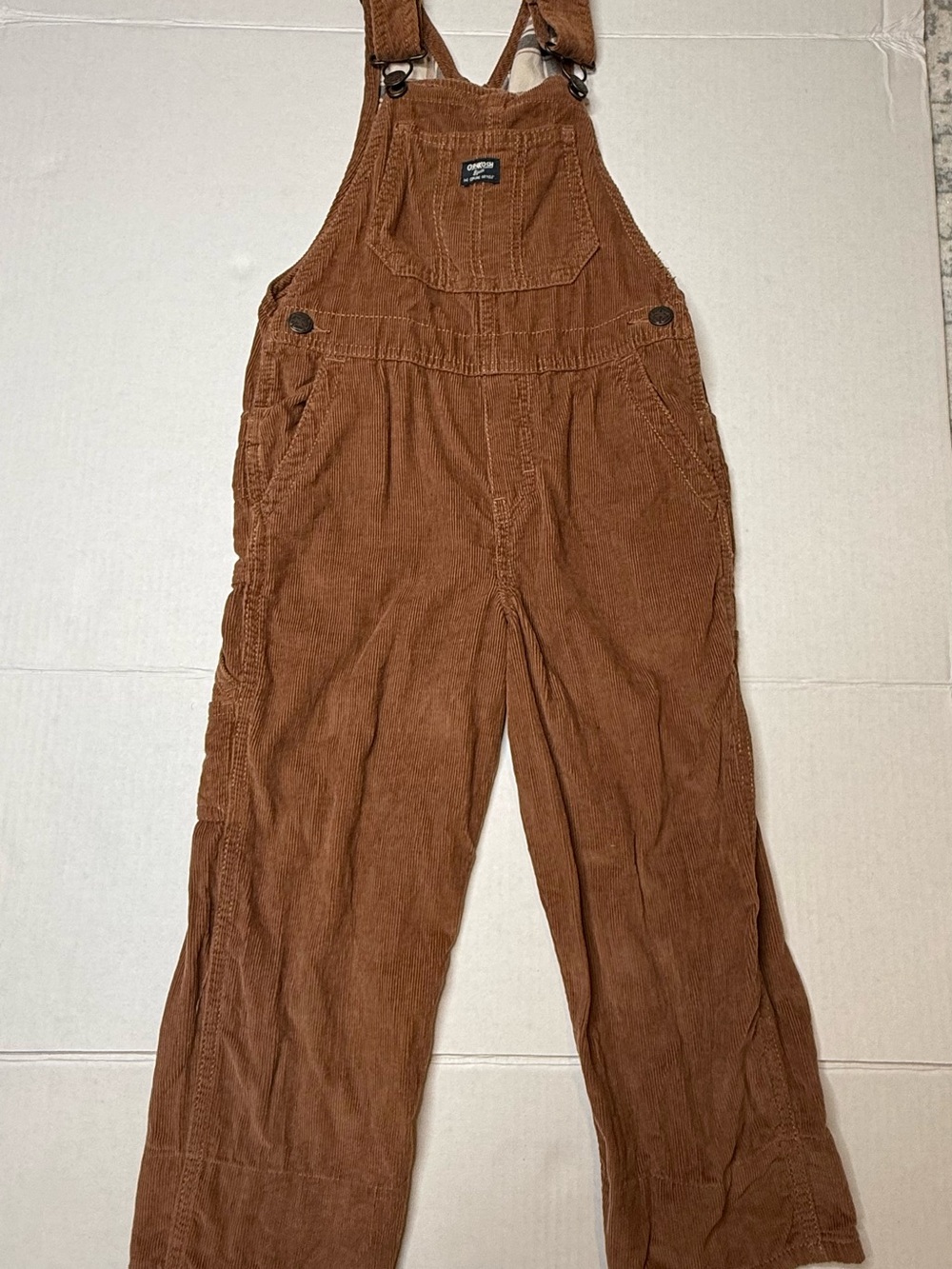 OshKosh Bgosh Kids Brown Corduroy Flannel Lined Overalls 5T
